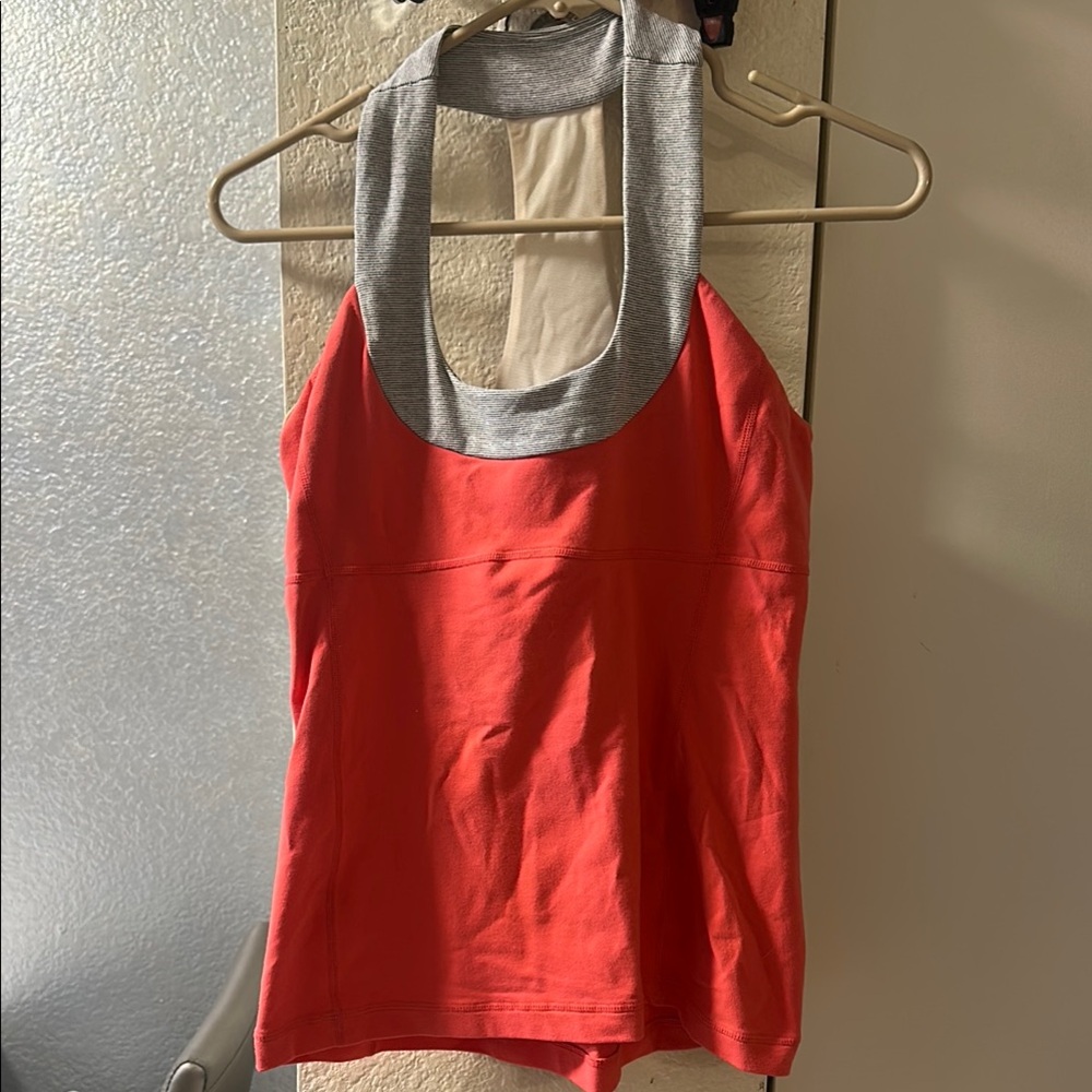 Red and Gray Women's Top